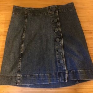 Madewell Button- Up Denim Skirt